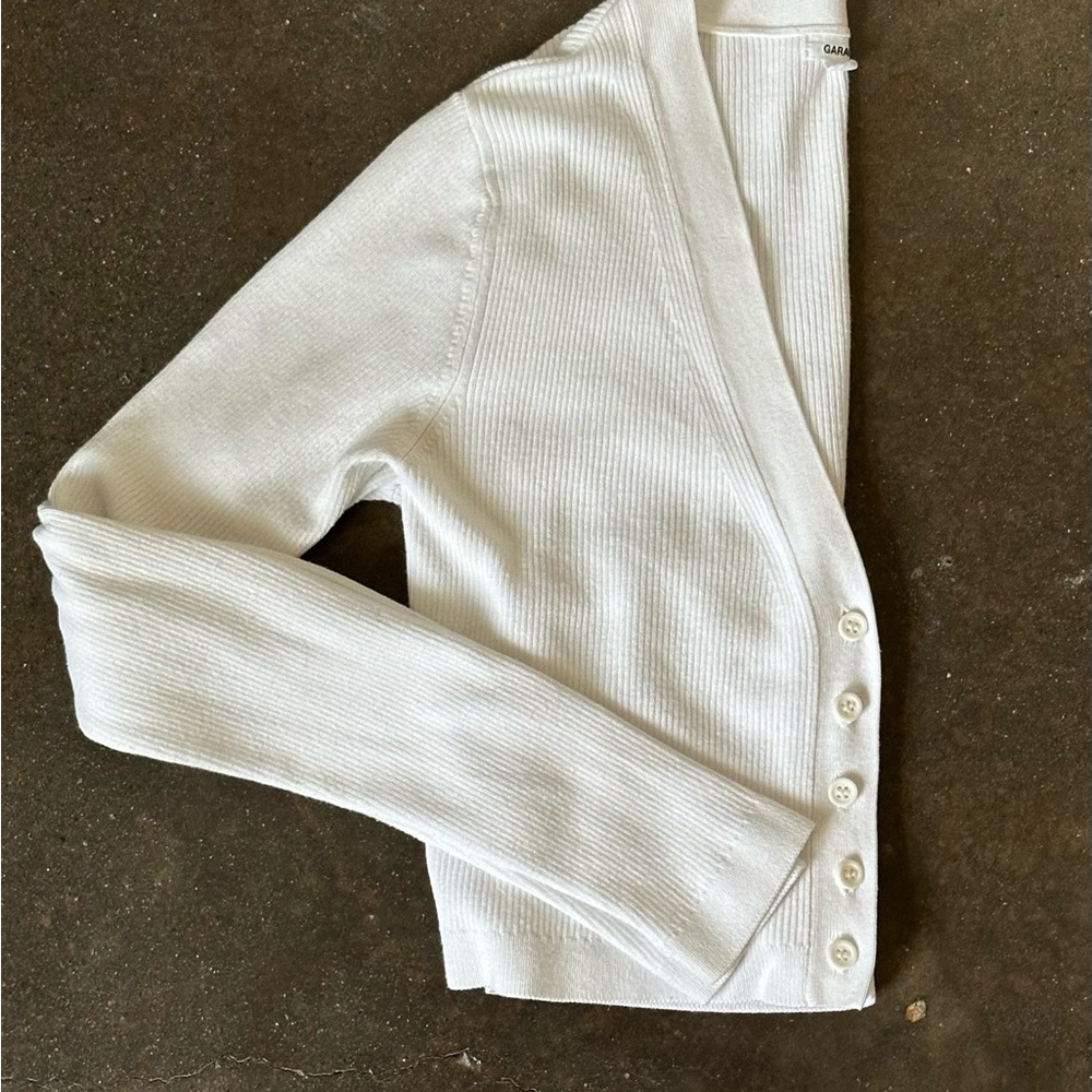 Garage White Knit Cardigan Sweater